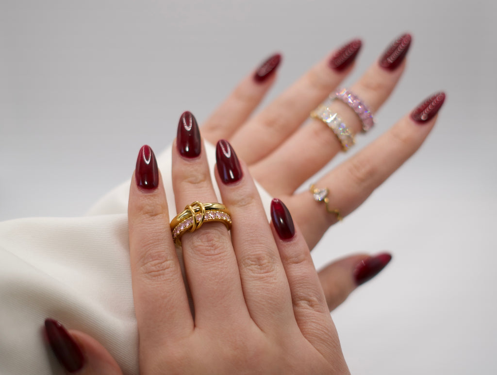 Pink-Zirkonia-Doppelring