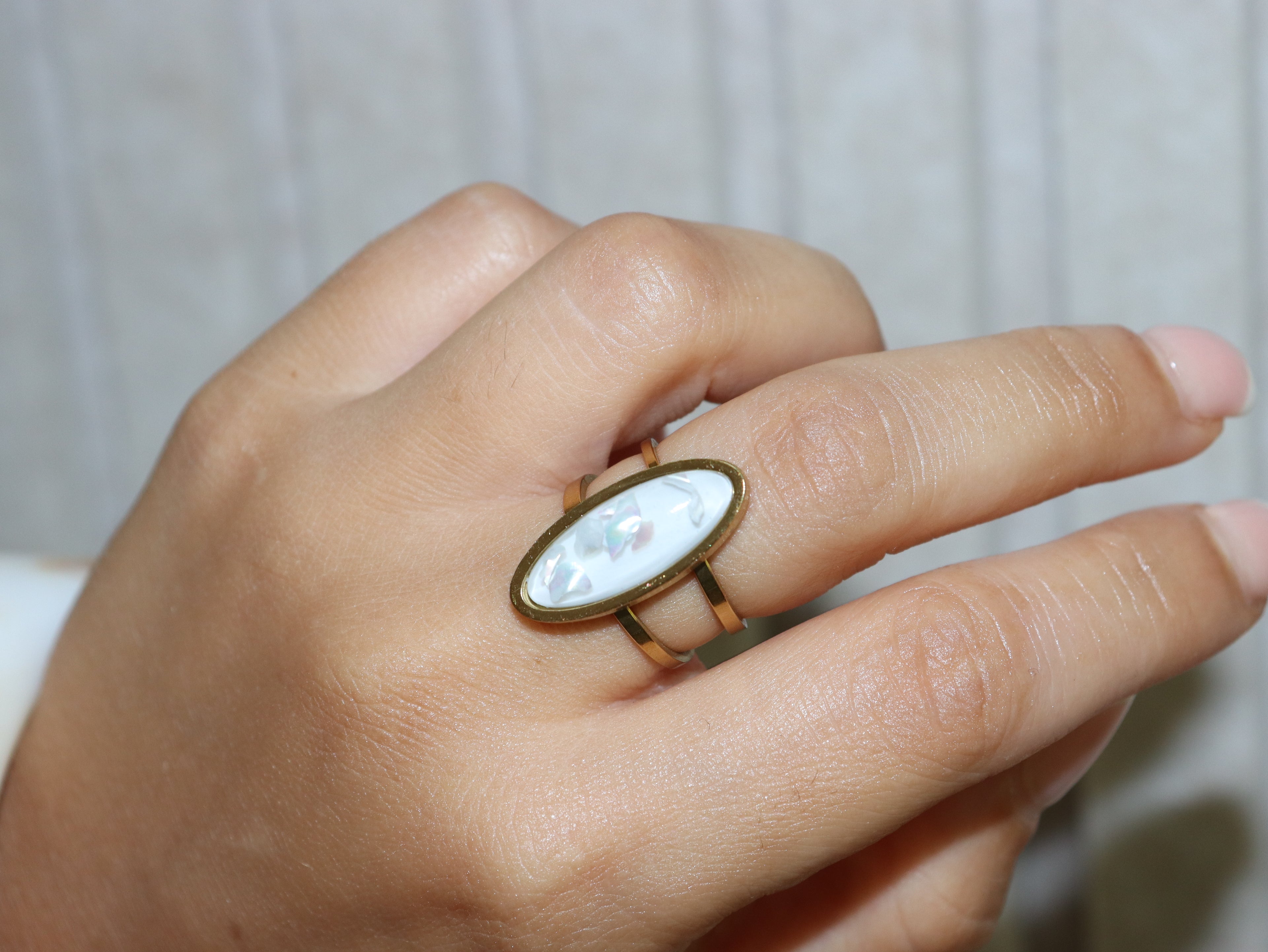White Stone Ring
