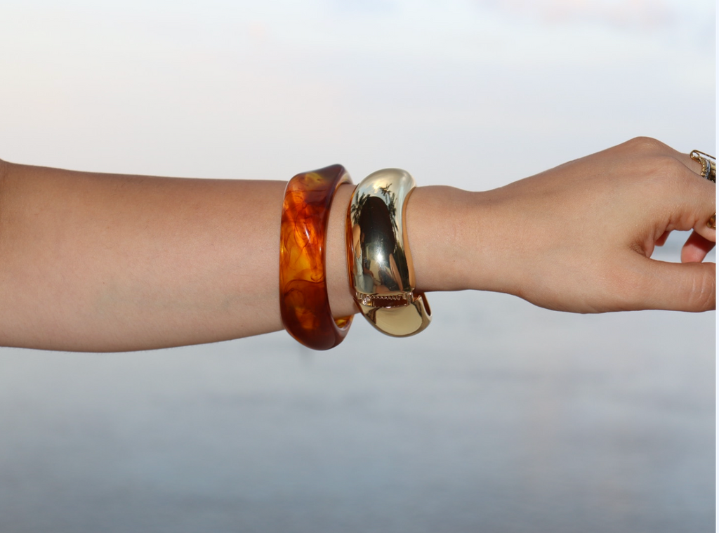 Gold Wave Bangle
