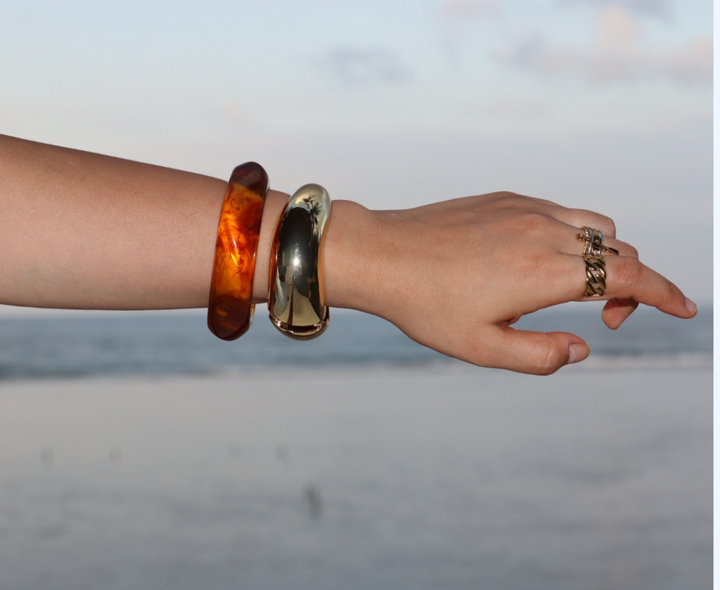 Gold Wave Bangle